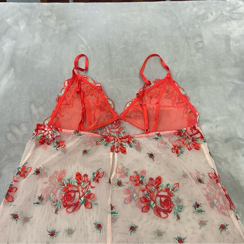 New! Victorias Secret sheer embroidered floral slip lingerie 4524 - Picture 9 of 10